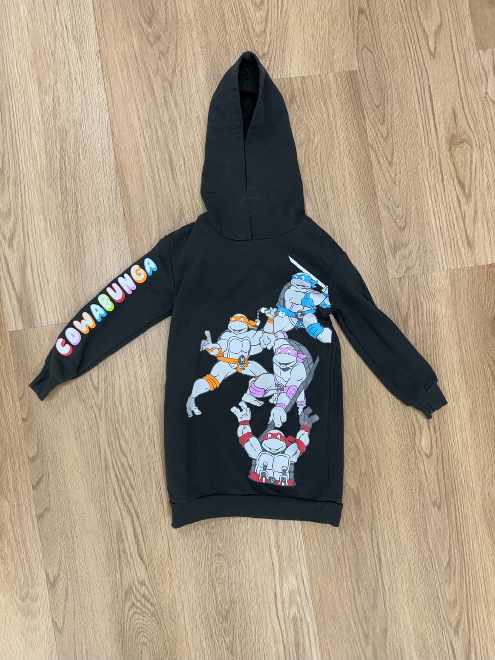 Kids Black Hooded Teenage Mutant Ninja Turtles Sweatshirt